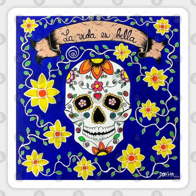 Catrina Azul Intenso Sticker by DoritaArtes